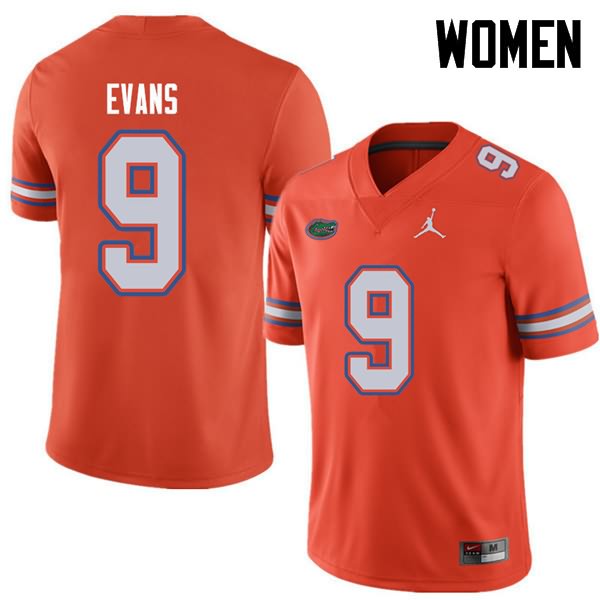 NCAA Florida Gators Josh Evans Women's #9 Jordan Brand Orange Stitched Authentic College Football Jersey MKQ4064FM